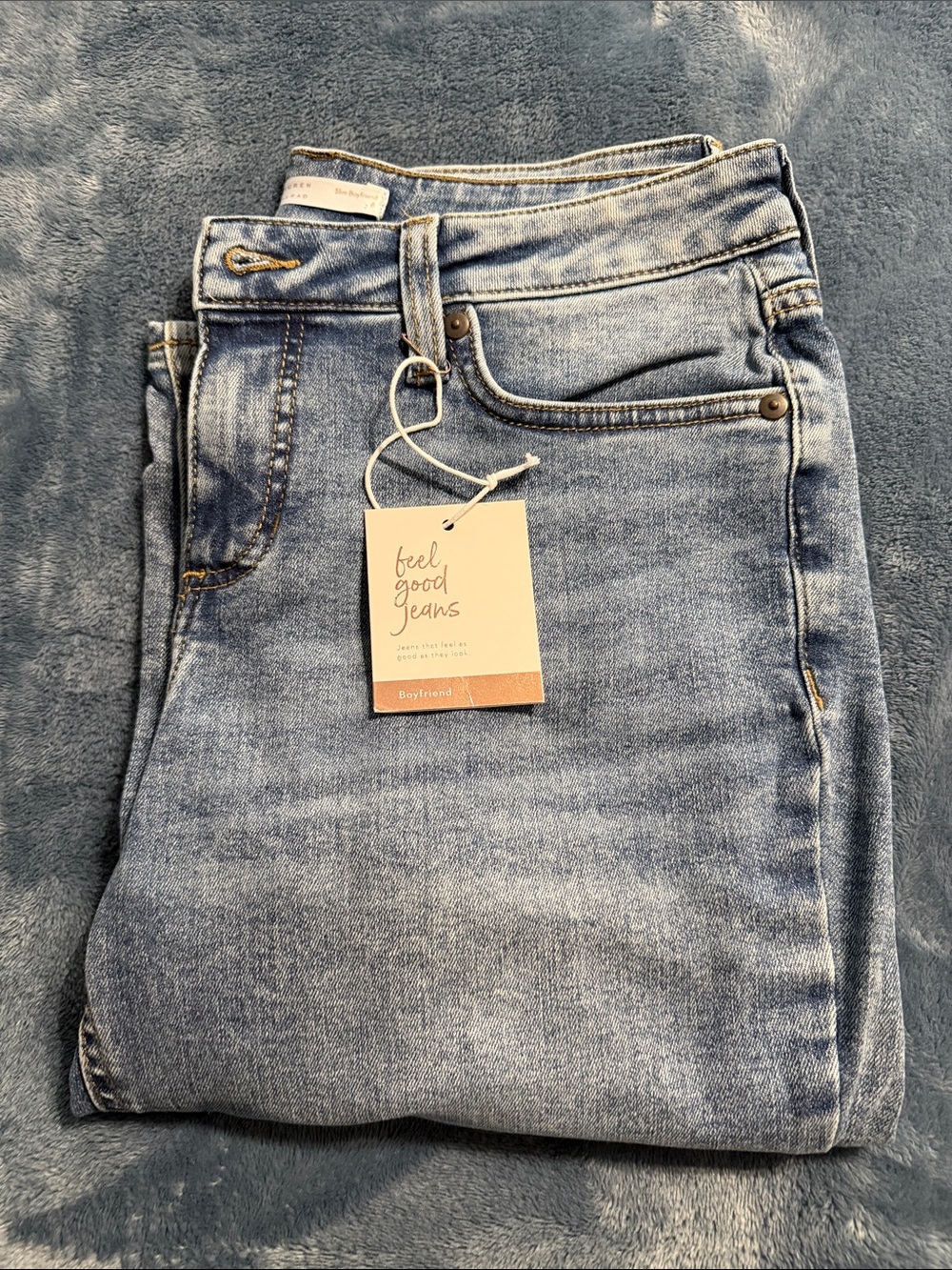 New Lauren Conrad Slim Boyfriend Jeans in Blue Size 6 NWT
